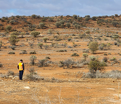 Iain looking out to the arid landscape.