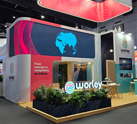 Worley stand at Gastech conference 2026.