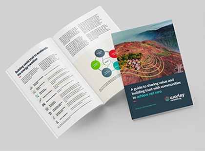 Front page of A guide to sharing value and building trust with communities to achieve net zero.
