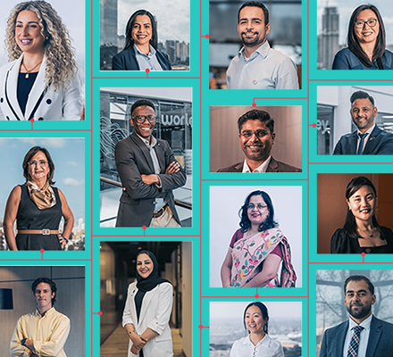 Montage of a variety of people from Worley from around the world.
