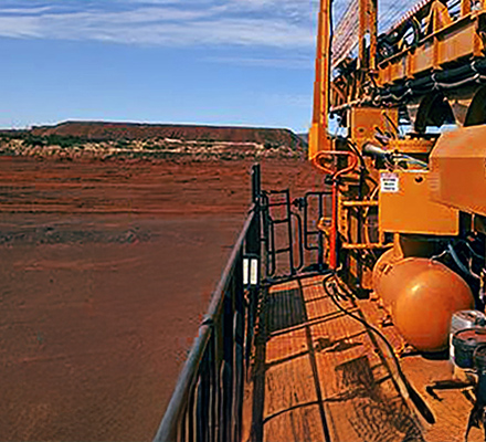 Drilling equipment in a remote mining area.