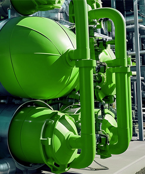 Green hydrogen tanks.