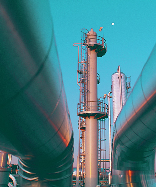 Pipes at a refinery.