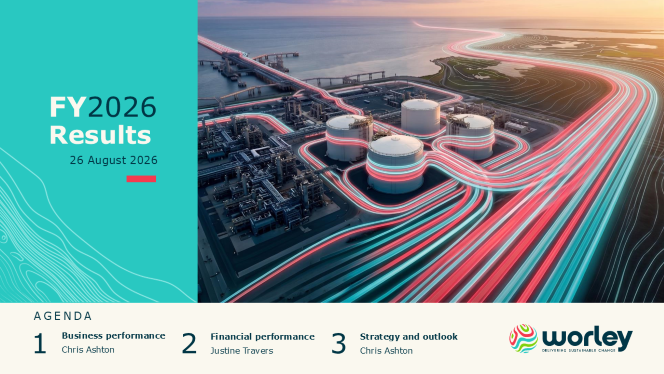 Front cover of FY2026 Results presentation.
