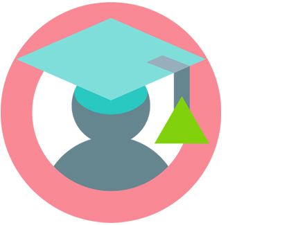 Graphic representing a graduate.