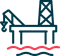 Icon of offshore oil rig representing the energy sector.