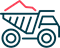 Icon of a mine truck representing the resources sector.
