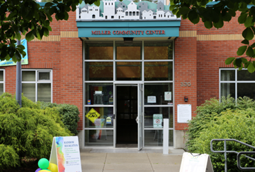 Front of the Miller Community Center.