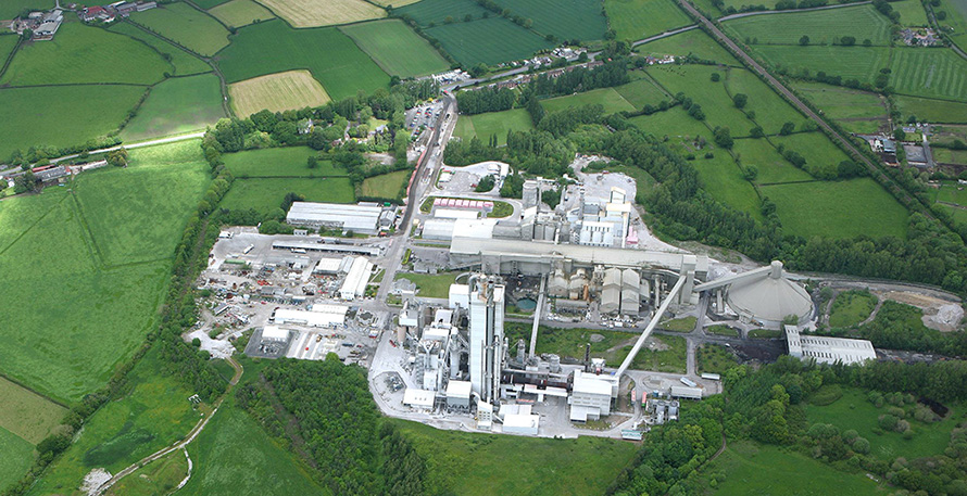 Aerial view of Heidelberg Materials UK's cement works.