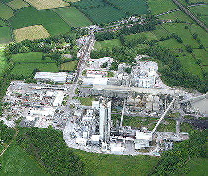 Aerial view of Heidelberg Materials UK's cement works.