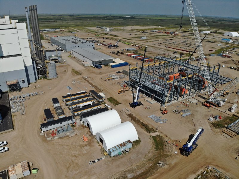 Aerial view of the cogeneration plant at K+S Potash Canada.